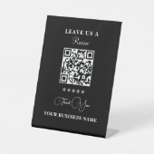Personalisierter Geschäft-QR-Code: Bewertung hinte Sockelschild (Vorderseite)