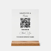 Personalisierter Geschäft-QR-Code Hinterlassen Sie Acrylschild (Vorderseite)