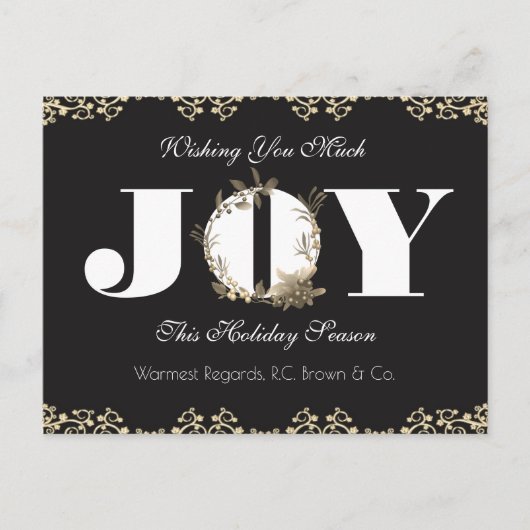 Personalisierter Geschäftsaufenthalt Grüße Freude Feiertagspostkarte (Vorderseite)