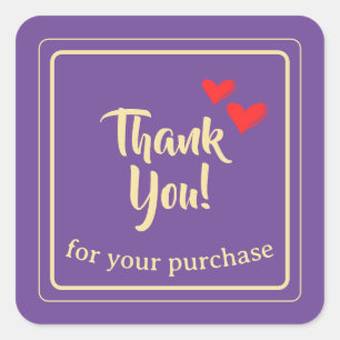 Personalisierter Geschäftsdank Text Quadratischer Aufkleber