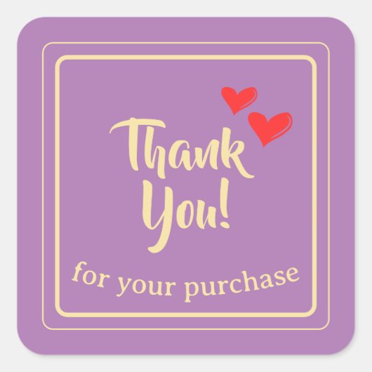 Personalisierter Geschäftsdank Text Quadratischer Aufkleber (Vorderseite)