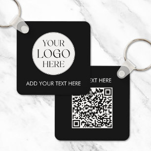 Personalisierter Geschäftslogo-QR-Code Moderner Mi Schlüsselanhänger
