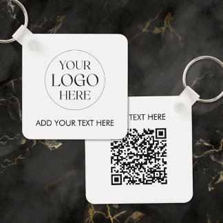Personalisierter Geschäftslogo-QR-Code Moderner Mi Schlüsselanhänger