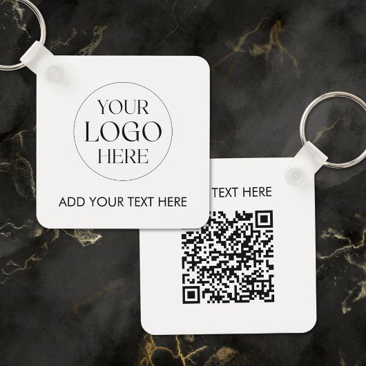 Personalisierter Geschäftslogo-QR-Code Moderner Mi Schlüsselanhänger