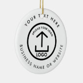 Personalisierter Geschäftslogo-Text-QR-Code Weihna Keramik Ornament (Rechts)