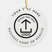 Personalisierter Geschäftslogo-Text-QR-Code Weihna Keramik Ornament (Vorne)