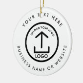 Personalisierter Geschäftslogo-Text-QR-Code Weihna Keramik Ornament (Links)