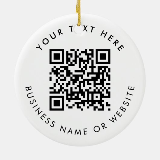 Personalisierter Geschäftslogo-Text-QR-Code Weihna Keramik Ornament (Hinten)