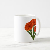 Personalisierter Geschenkbecher mit rotem Blumende Kaffeetasse (VorderseiteRechts)