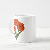 Personalisierter Geschenkbecher mit rotem Blumende Kaffeetasse (Vorderseite Links)