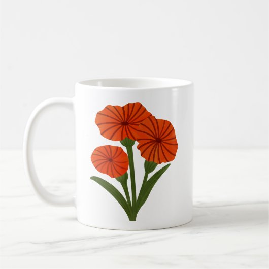 Personalisierter Geschenkbecher mit rotem Blumende Kaffeetasse (Links)