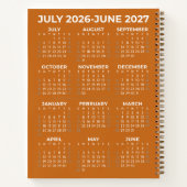 Personalisierter Geschichts-Schulkalender Orange Notizblock (Rückseite)
