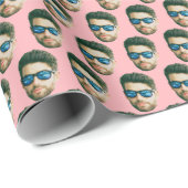 Personalisierter Gesichtskopf Geschenkpapier (Rolleneckpunkt)