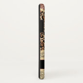 Personalisierter gestreifter Rose Gold Glitzer Leo Case-Mate iPhone Hülle (Hinten/Rechts)