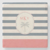 Personalisierter gestreifter Untersetzer mit Monog (Vorderseite)