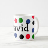 Personalisierter getupfter Becher Kaffeetasse (VorderseiteRechts)