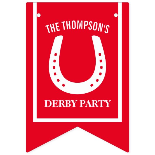 Personalisierter Gewinner knallfarbiges Derby-Part Wimpelkette (Erste Fahne)