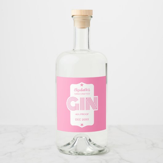 Personalisierter Gin-Aufkleber Alkoholflaschenetikett (Vorderseite)