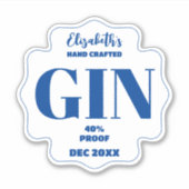 Personalisierter Gin-Aufkleber Aufkleber (Vorderseite)