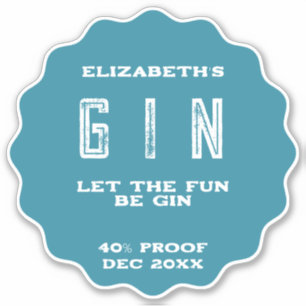 Personalisierter Gin-Aufkleber Aufkleber