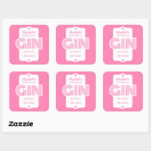 Personalisierter Gin-Aufkleber Quadratischer Aufkleber (Blatt)