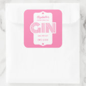 Personalisierter Gin-Aufkleber Quadratischer Aufkleber (Tasche)