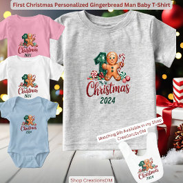 Personalisierter Gingerbrei-Mann Baby T-shirt