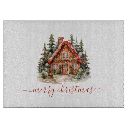 Personalisierter Gingerbrett Weihnachtsfeiertag Schneidebrett (Vorderseite)