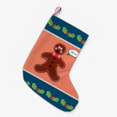 Personalisierter Gingerbrot-Mann Kleiner Weihnachtsstrumpf (Vorderansicht (hängend))