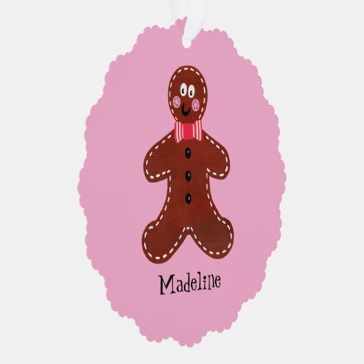 Personalisierter Gingerbrot-Mann Ornament Karte (Rechts)
