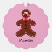 Personalisierter Gingerbrot-Mann Ornament Karte (Vorderseite)