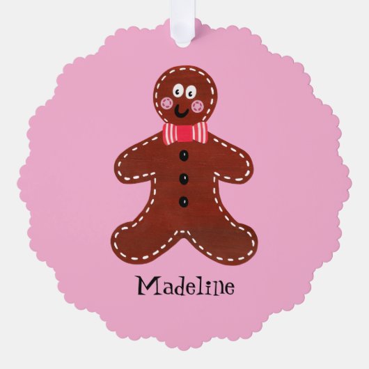 Personalisierter Gingerbrot-Mann Ornament Karte (Vorderseite)