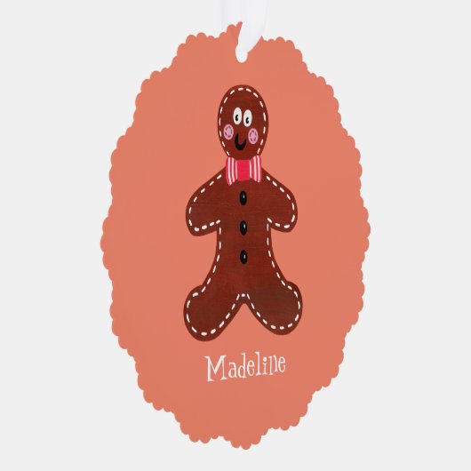 Personalisierter Gingerbrot-Mann Ornament Karte (Rechts)