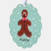 Personalisierter Gingerbrot-Mann Ornament Karte (Links)