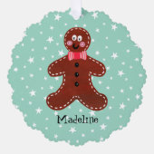 Personalisierter Gingerbrot-Mann Ornament Karte (Vorderseite)