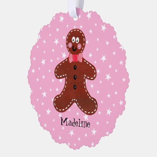 Personalisierter Gingerbrot-Mann Ornament Karte (Links)