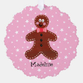 Personalisierter Gingerbrot-Mann Ornament Karte (Vorderseite)