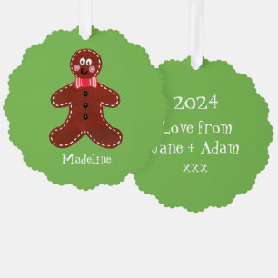 Personalisierter Gingerbrot-Mann Ornament Karte