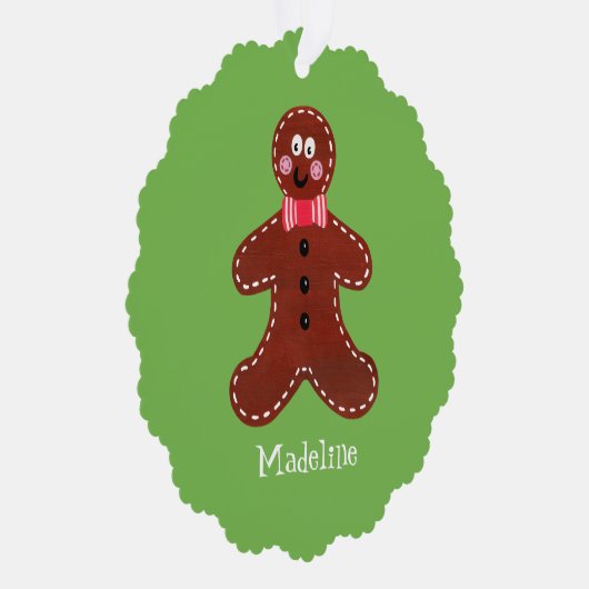 Personalisierter Gingerbrot-Mann Ornament Karte (Rechts)