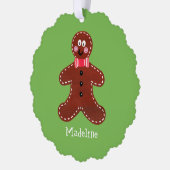 Personalisierter Gingerbrot-Mann Ornament Karte (Links)
