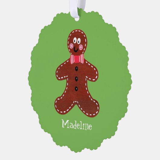 Personalisierter Gingerbrot-Mann Ornament Karte (Links)
