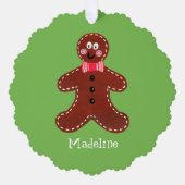 Personalisierter Gingerbrot-Mann Ornament Karte (Vorderseite)