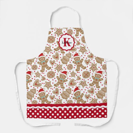 Personalisierter Gingerbrot-Mann Schürze (Vorderseite)