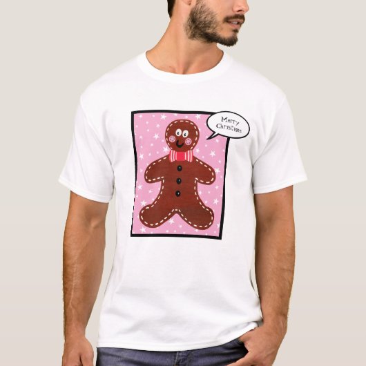 Personalisierter Gingerbrot-Mann T-Shirt (Vorderseite)