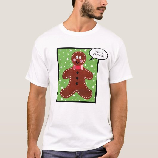 Personalisierter Gingerbrot-Mann T-Shirt (Vorderseite)