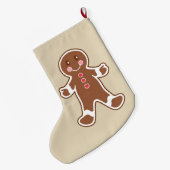 Personalisierter Gingerbrot-Strumpf Großer Weihnachtsstrumpf (Rückseite (Hängend))