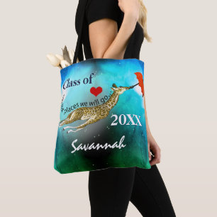 Personalisierter Giraffe Oh, die Orte, an die wir Tasche