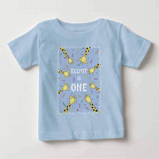 Personalisierter Giraffe-T - Shirt für Baby oder K (Vorderseite)