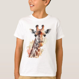 Personalisierter Giraffe T - Shirt für Kinder