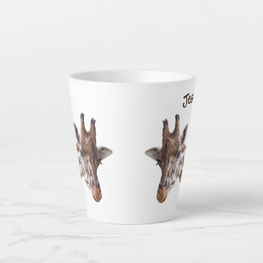 Personalisierter Giraffenname Milchtasse (Vorderseite)